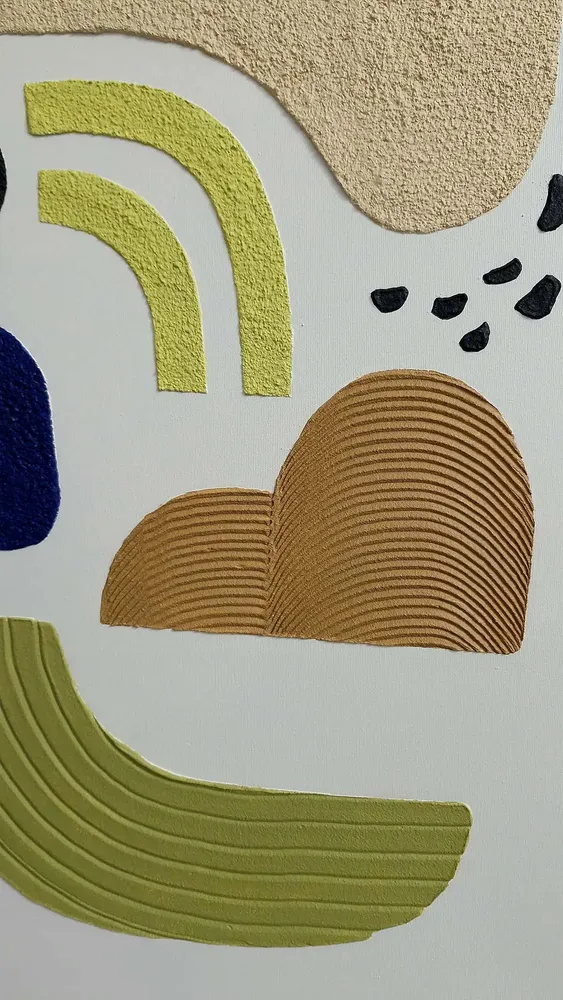 Tableaux - Peinture originale abstraite texturée colorée vert bleu « Bay 5 » - MATISS ART STUDIO