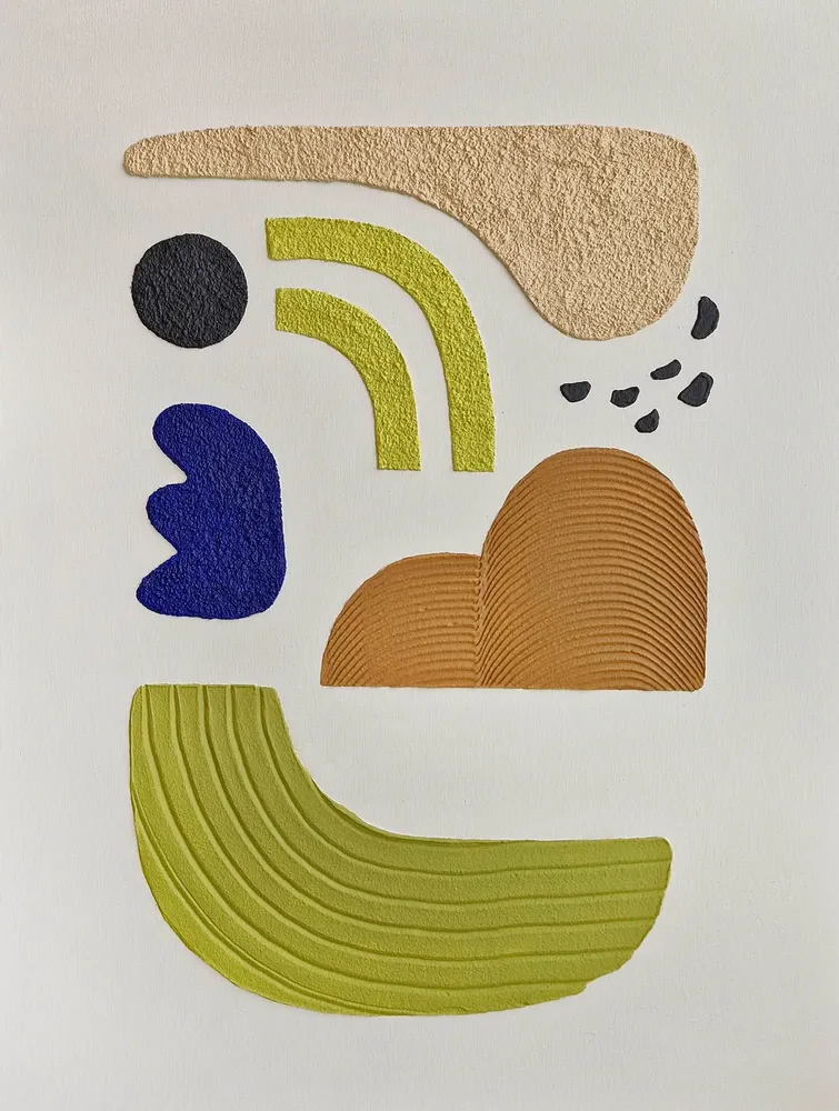 Tableaux - Peinture originale abstraite texturée colorée vert bleu « Bay 5 » - MATISS ART STUDIO