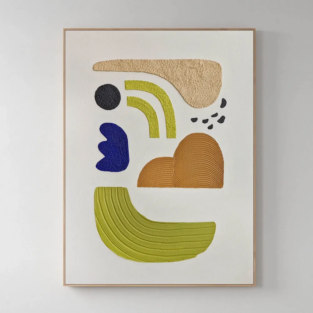 Tableaux - Peinture originale abstraite texturée colorée vert bleu « Bay 5 » - MATISS ART STUDIO