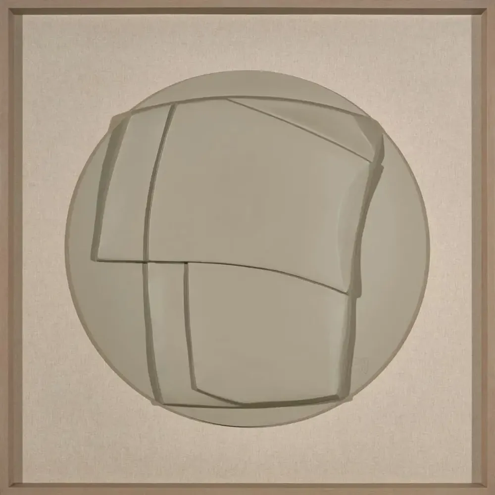 Services - 'Esquisto 04 Circular Moka' - Original Painting - 110x110cm - PERSPECTIVA 10