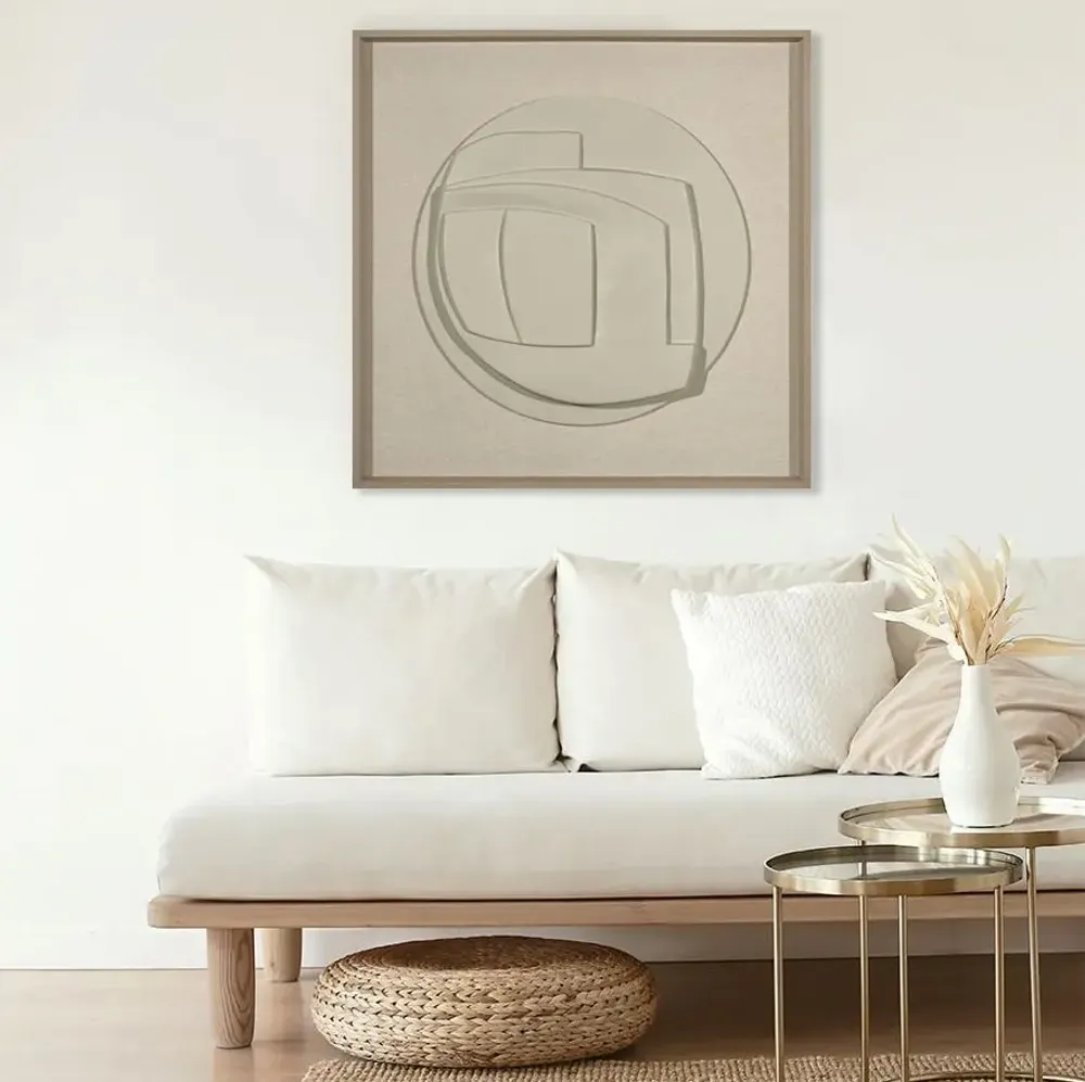 Services - 'Esquisto 01 Circular Gris' - Original Painting - 110x110cm - PERSPECTIVA 10