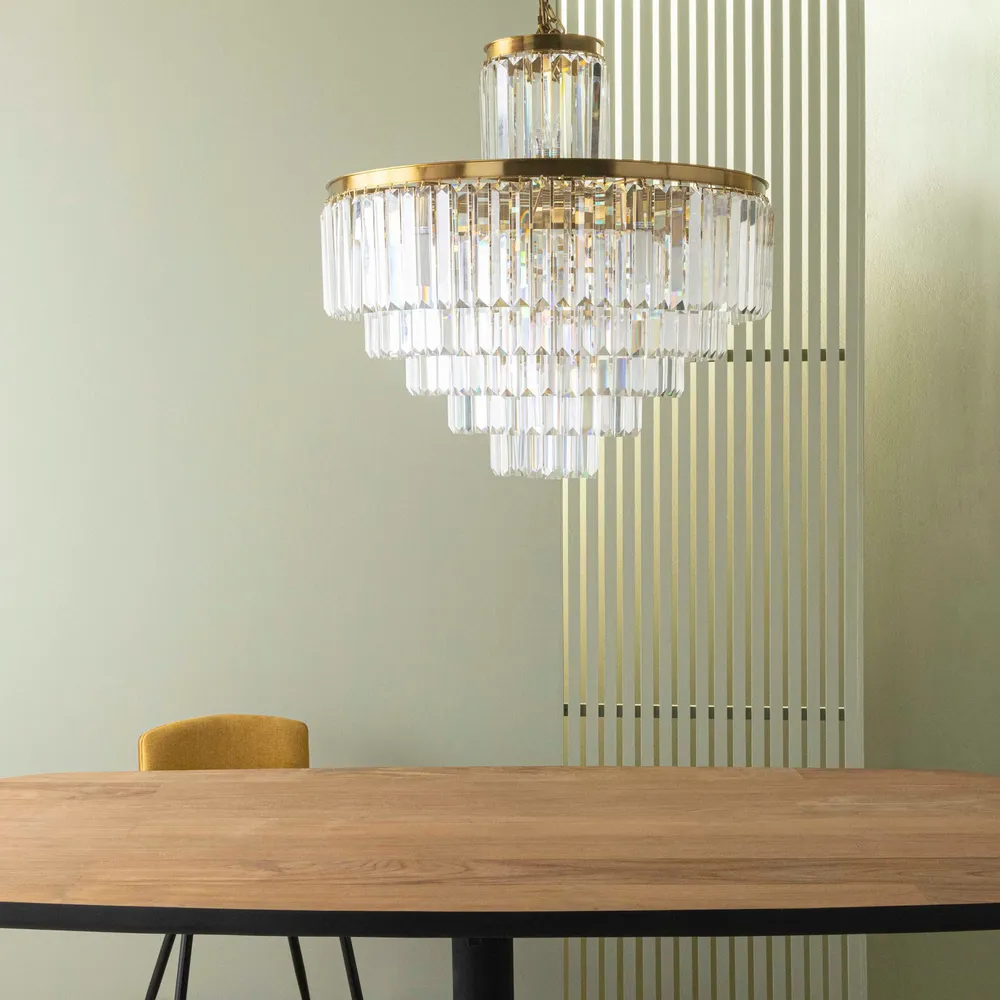 Hanging lights - Dazzling golden chandelier - SIGNATURE MOBILIER ET DÉCORATION