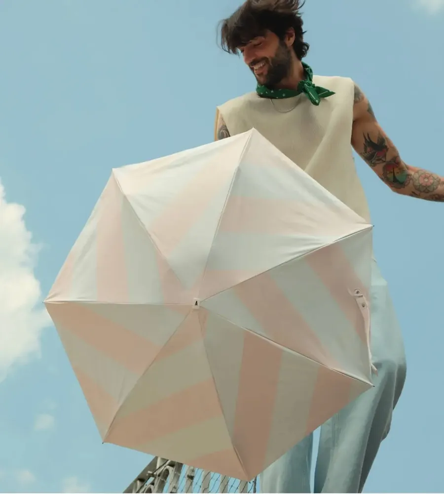 Prêt-à-porter - Mini parapluie-ombrelle anti-UV – Swirl Rose Poudré - Cassiopéa - ANATOLE