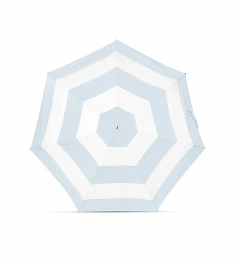 Cosmétiques - Mini parapluie-ombrelle anti-UV – Rayures Bleu Perle - Orionis - ANATOLE
