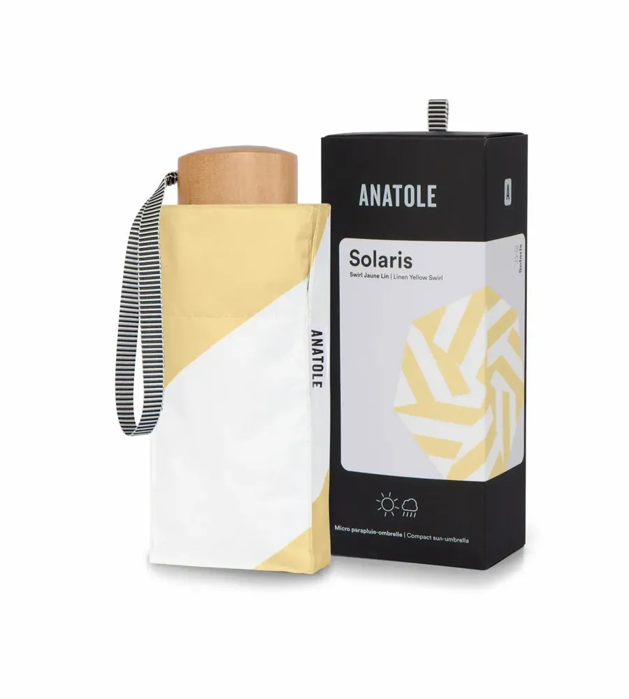 Cosmétiques - Mini parapluie-ombrelle anti-UV – Swirl Jaune Lin – Solaris - ANATOLE