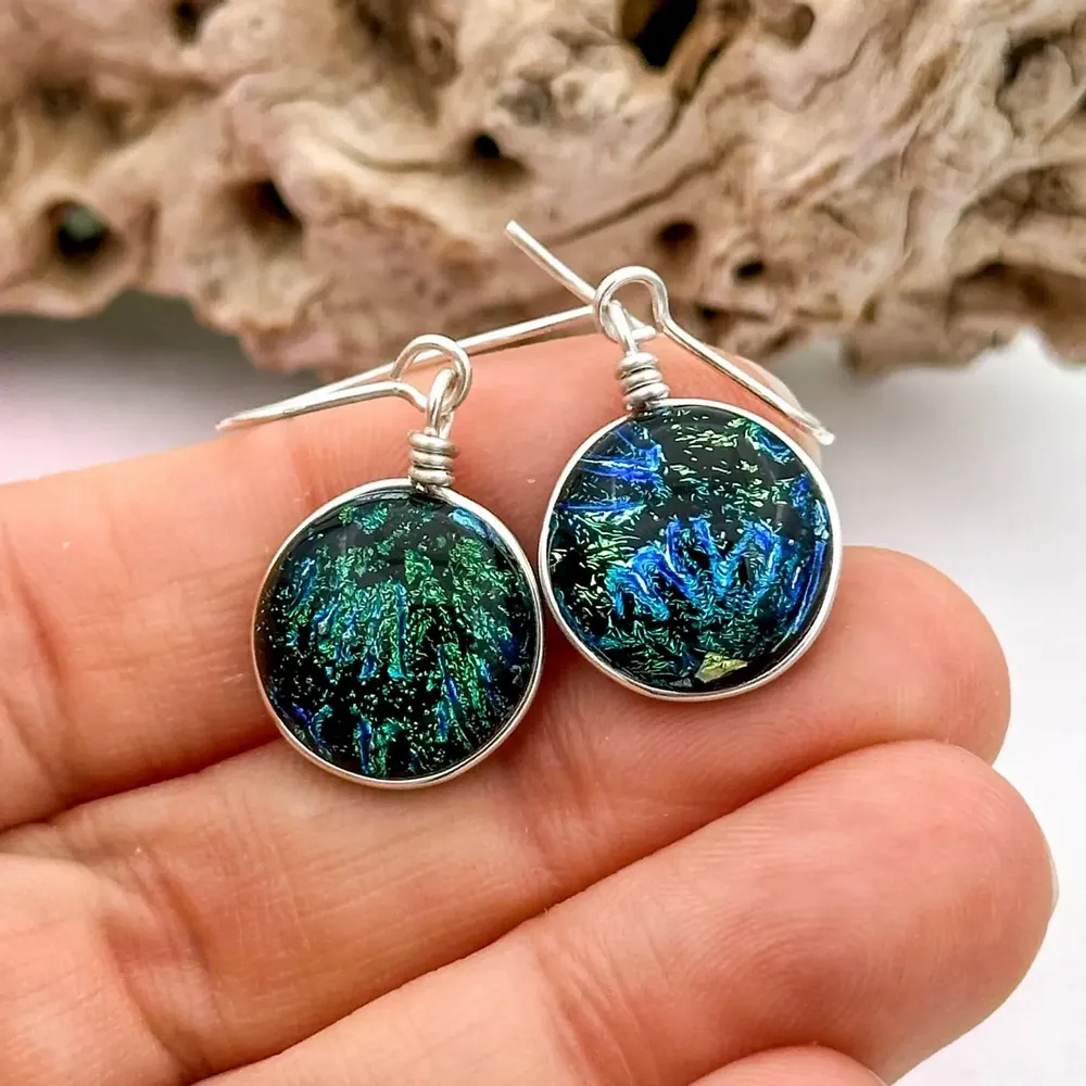 Jewelry - Set of 9 Pair of Dichroic Glass Earrings - BIJOUX EVIDENCE