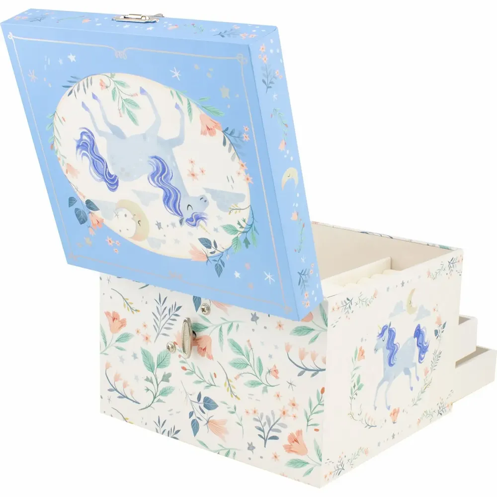 Children's decorative items - MUSICAL BOX 2 DRAWERS UNICORN - ULYSSE COULEURS D'ENFANCE