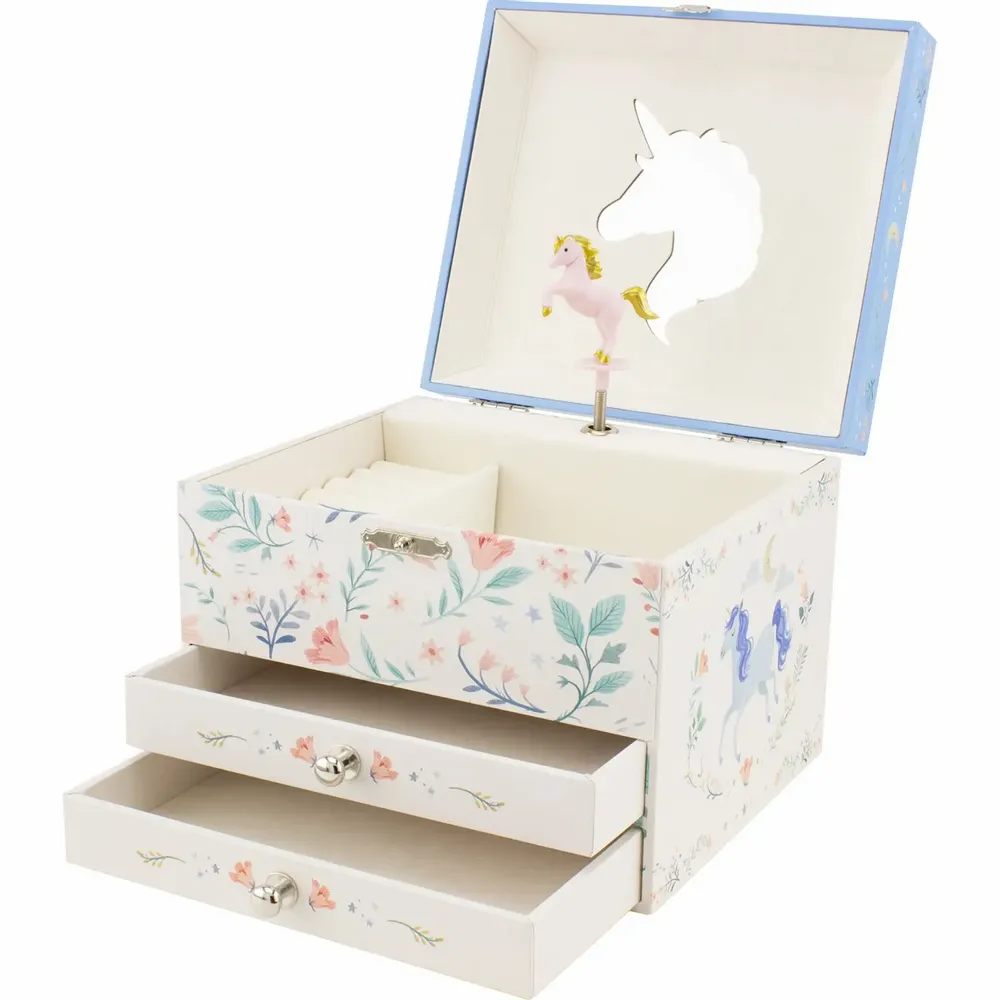 Children's decorative items - MUSICAL BOX 2 DRAWERS UNICORN - ULYSSE COULEURS D'ENFANCE