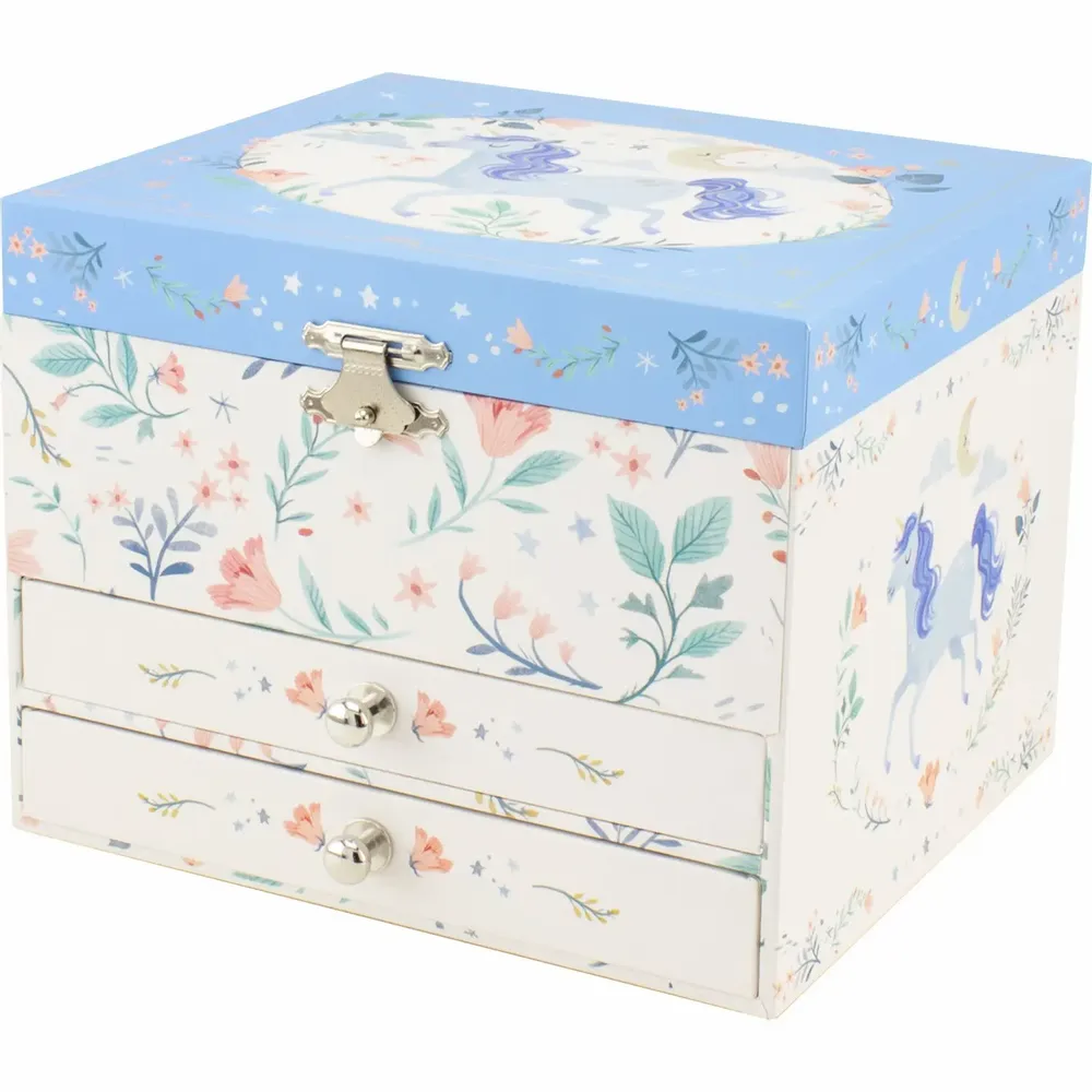 Children's decorative items - MUSICAL BOX 2 DRAWERS UNICORN - ULYSSE COULEURS D'ENFANCE
