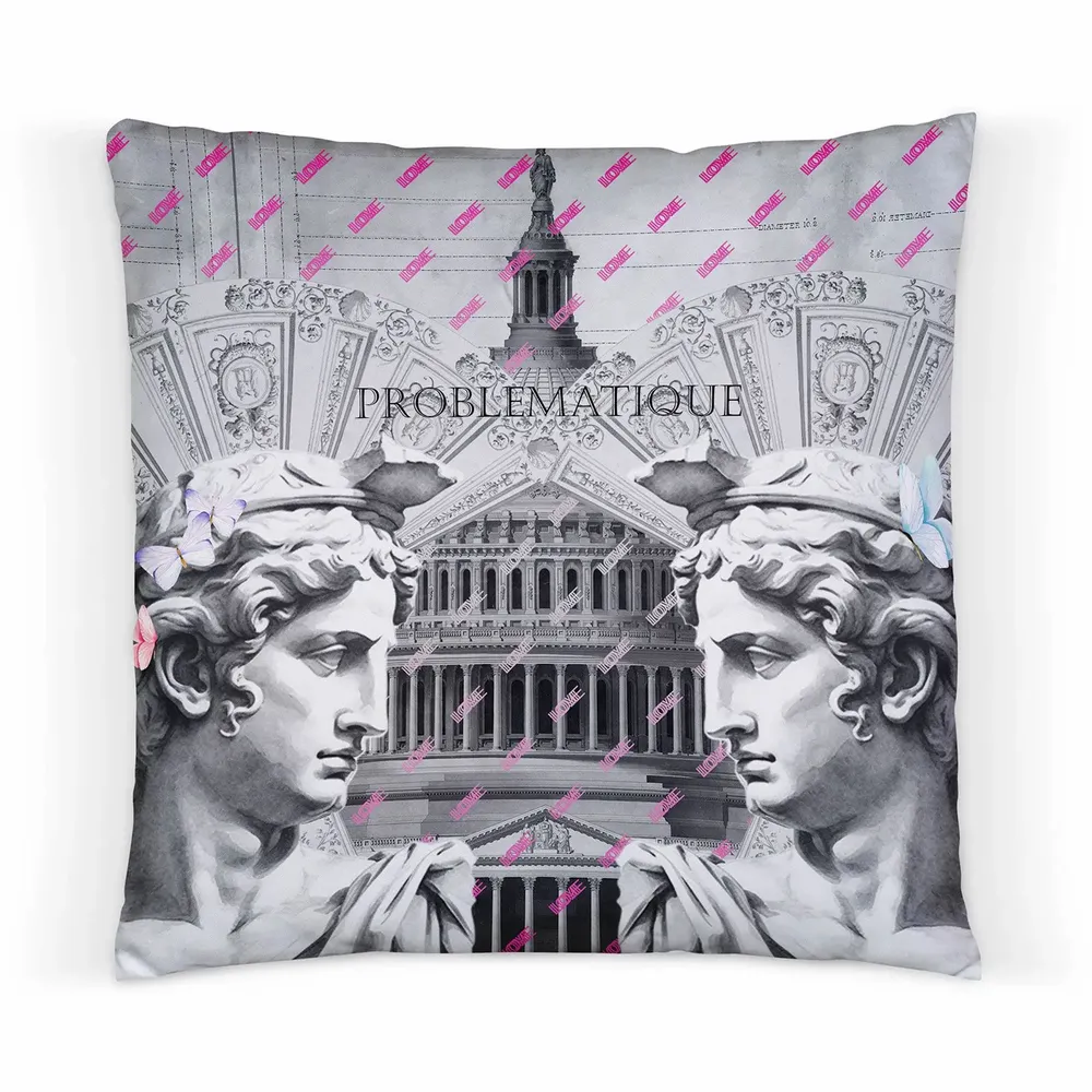 Fabric cushions - PROBLEMATIQUE CUSHION - LOVE BY MILSHTEIN