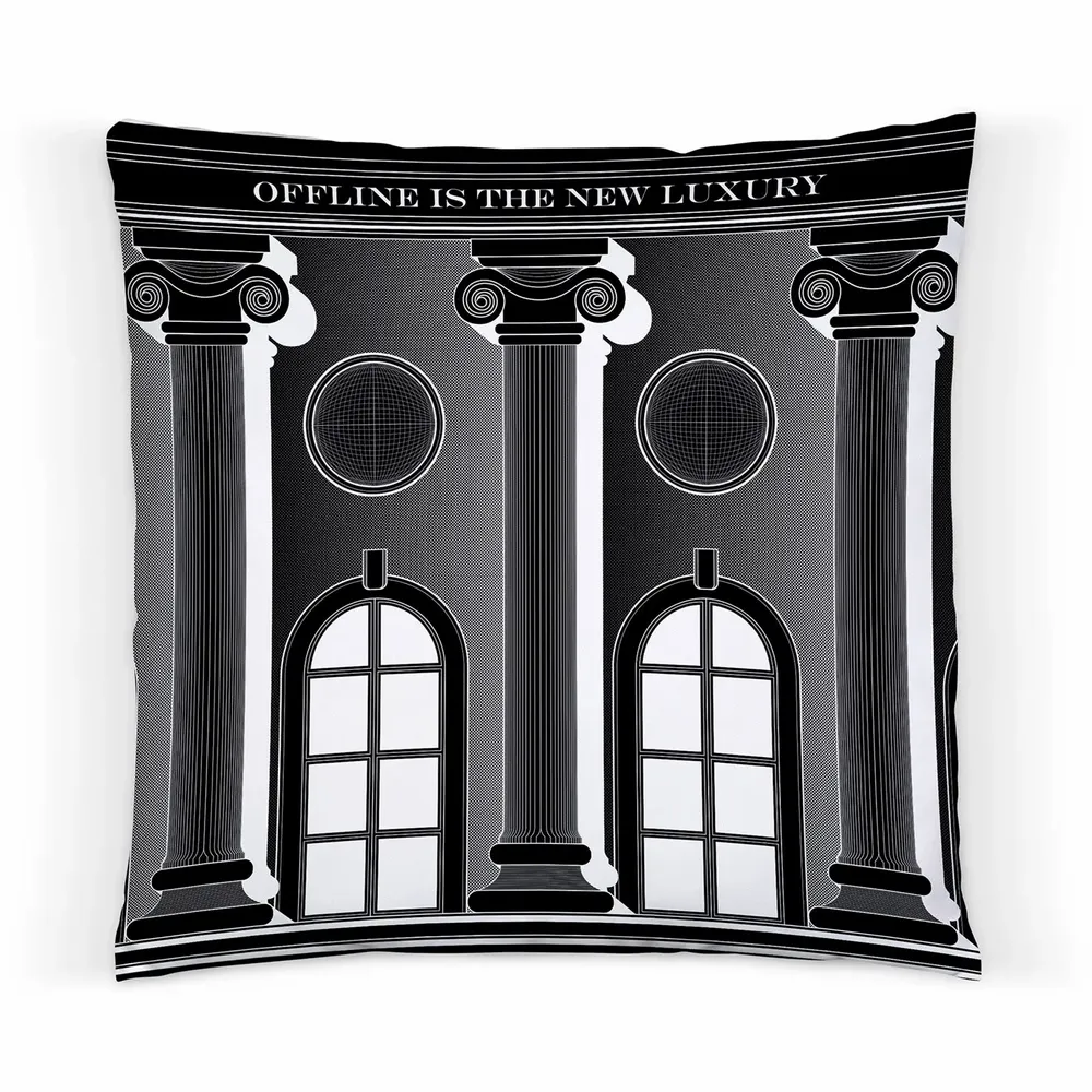 Fabric cushions - LUX COL B/W CUSHION - LOVE BY MILSHTEIN