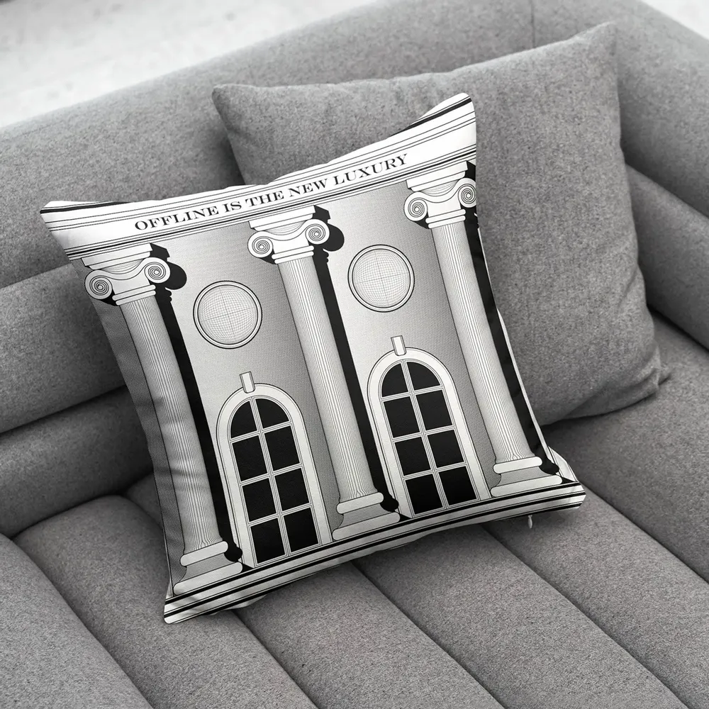 Fabric cushions - LUX COL B/W CUSHION - LOVE BY MILSHTEIN