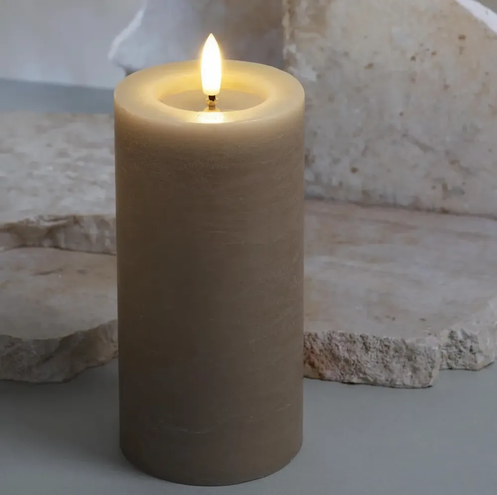 Éclairage LED - Basic Colours Melted Pillar Candles Rock - MOODS & MORE