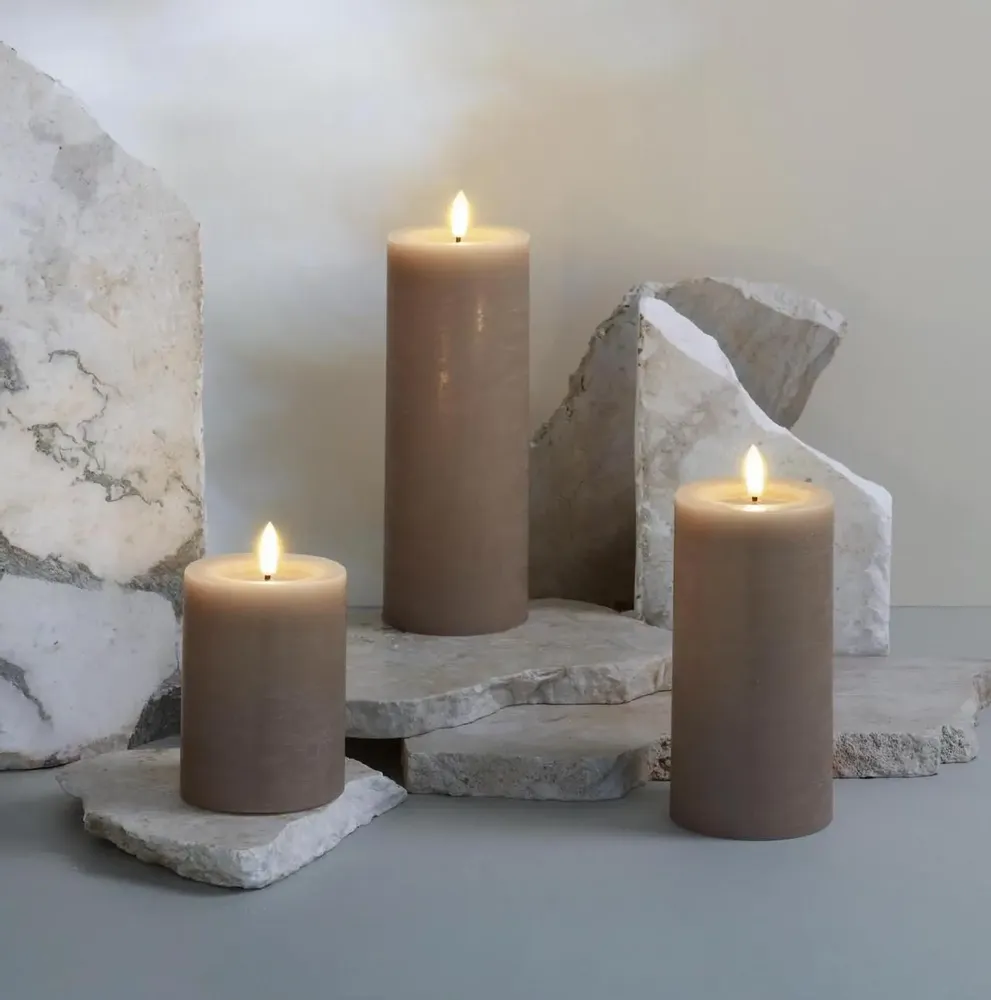 LED modules - Seasonal Colours Melted Pillar Candles Rock - MOODS & MORE