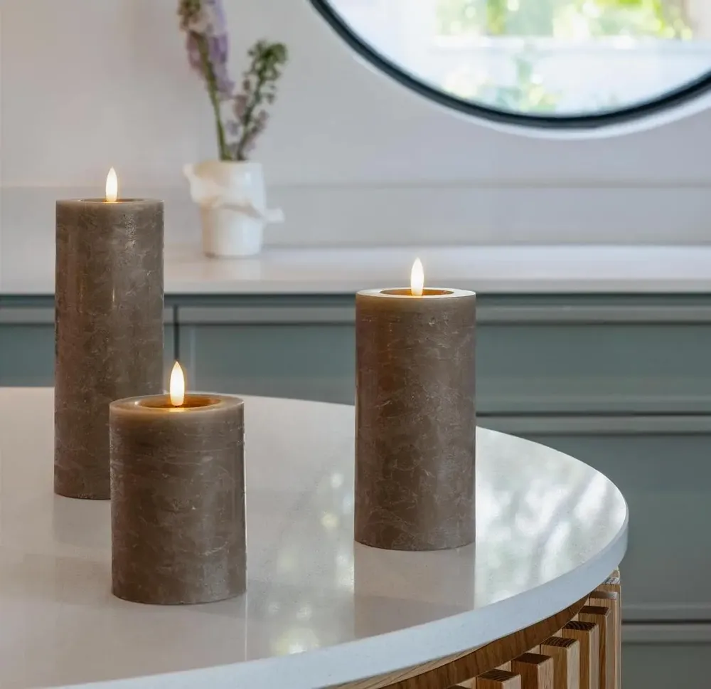 LED modules - Seasonal Colours Melted Pillar Candles Rock - MOODS & MORE