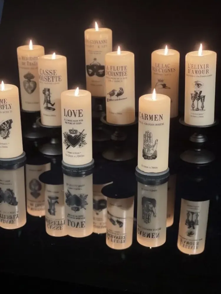 Decorative objects - TATTOOED CANDLE - PILLAR CANDLE - MADAM BUTTERFLY - UN SOIR A L'OPERA