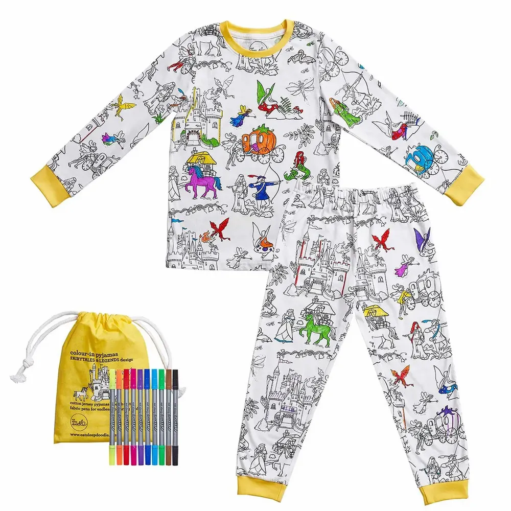 Loisirs créatifs pour enfant - Pyjama à colorier contes de fées et légendes - EATSLEEPDOODLE