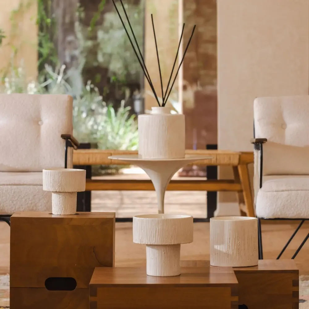 Decorative objects - Strié White - CÔTÉ BOUGIE MARRAKECH