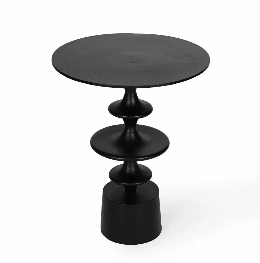 Tables basses - TABLE RONDE NOIR MAT D45x56h - FANCY
