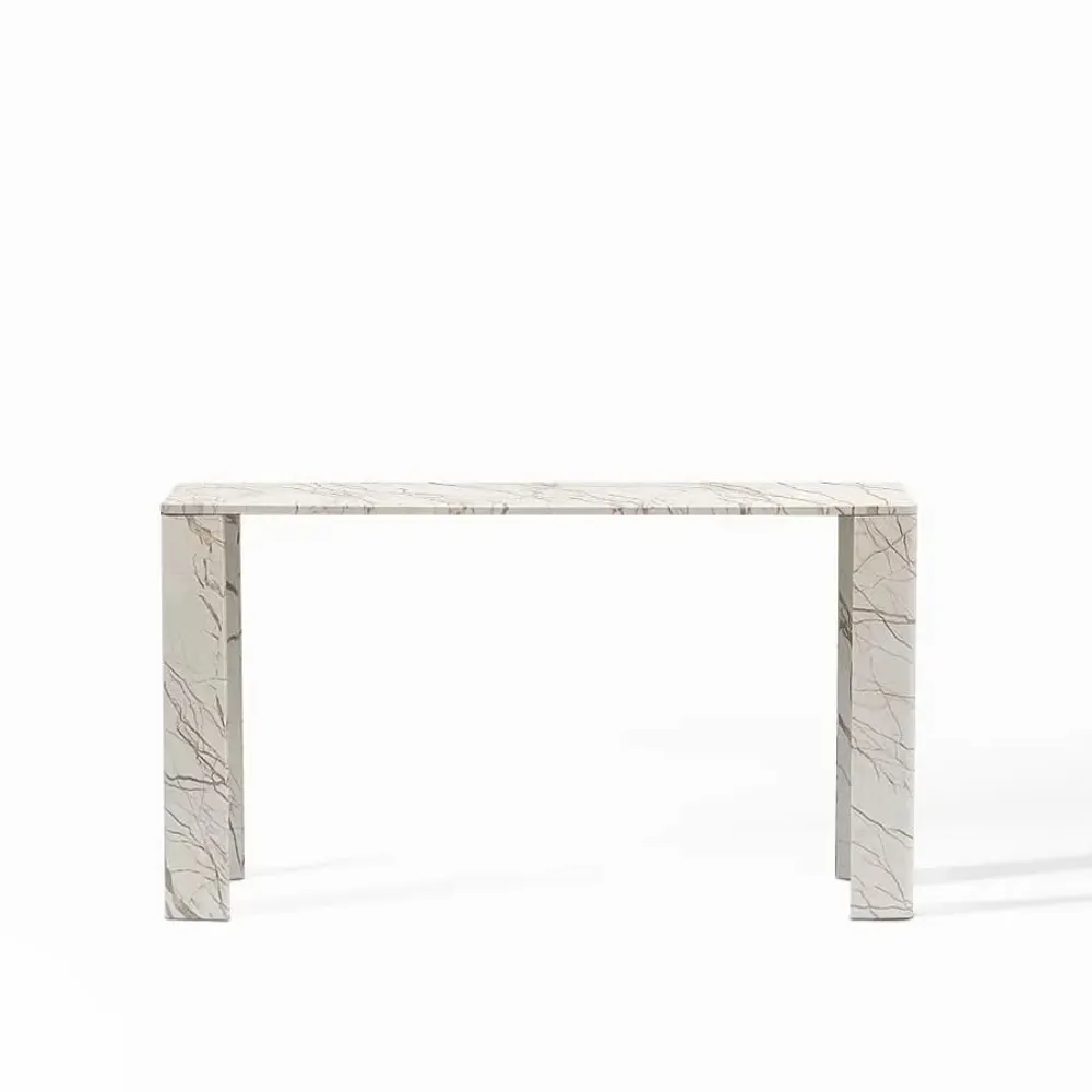 Console table - NIMES CONSOLE IN BEIGE MARBLE 140x40x78h - FANCY