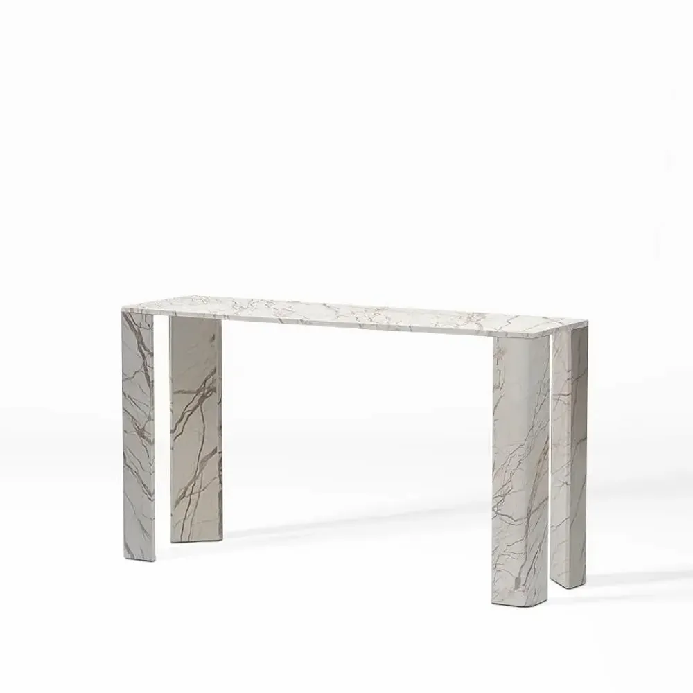 Console table - NIMES CONSOLE IN BEIGE MARBLE 140x40x78h - FANCY