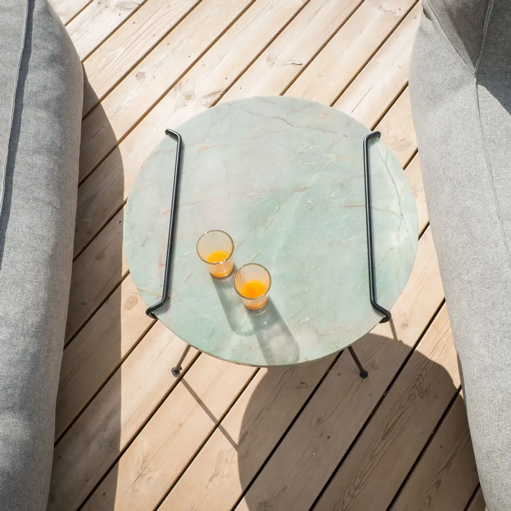 Coffee tables - Coffee table with natural stone top - Tune me - Diameter 60cm - C'EST BIEN FAIT