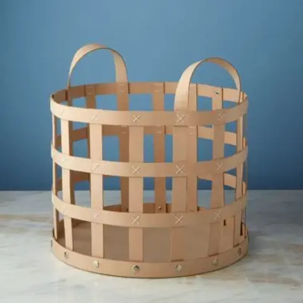 Decorative objects - Recycled Leather Baskets - BE HOME