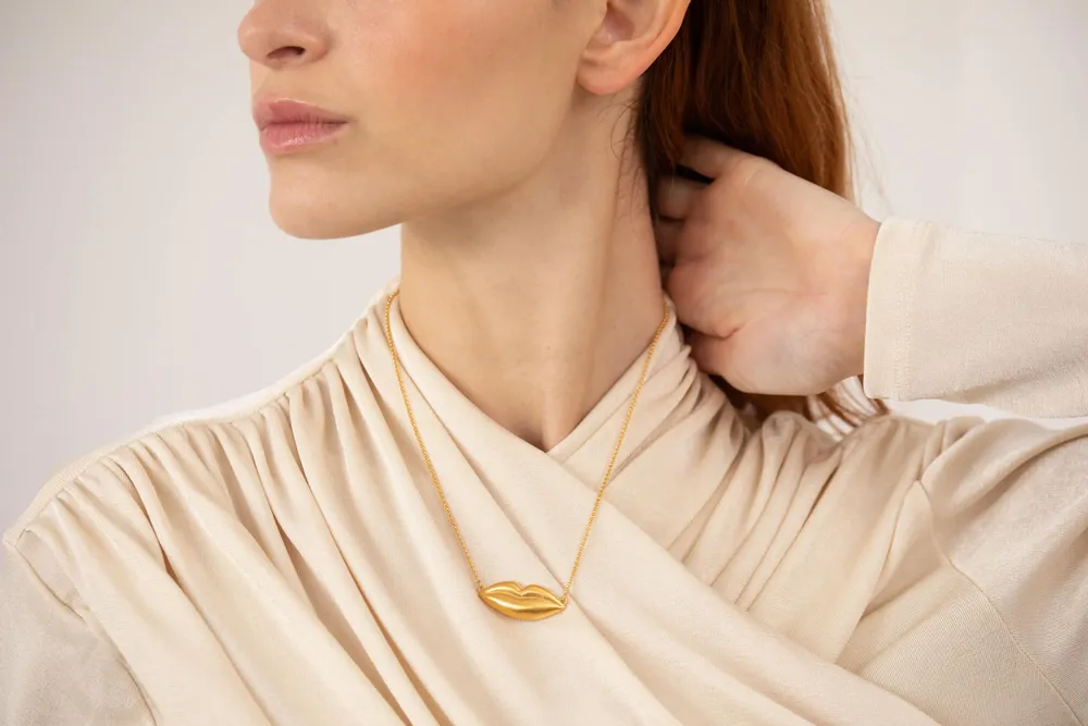 Jewelry - GOLDEN NECKLACE DALÍ, JEWELRY BY JOIDART, LIPS - JOIDART