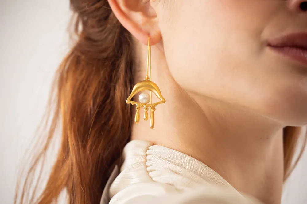 Jewelry - HOOK GOLDEN EARRINGS DALÍ, JEWELRY BY JOIDART, EYE - JOIDART