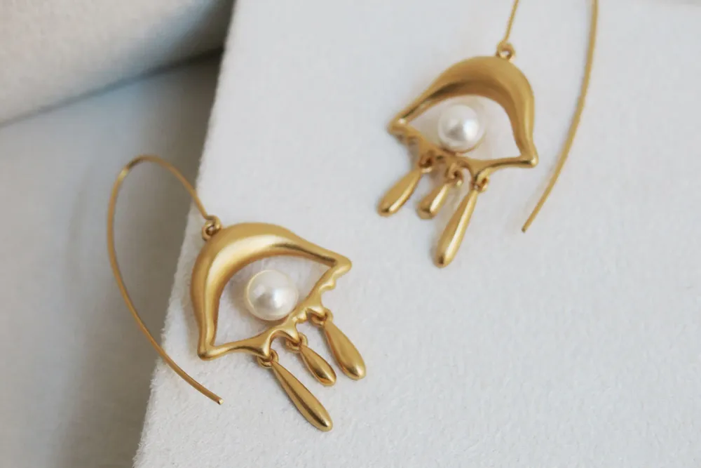 Jewelry - HOOK GOLDEN EARRINGS DALÍ, JEWELRY BY JOIDART, EYE - JOIDART