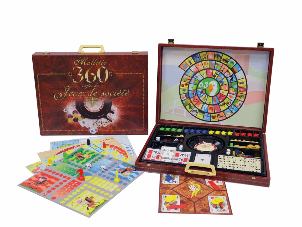 Jeux enfants - Mallette multi-jeux de société avec 360 règles de jeux - FERRIOT CRIC