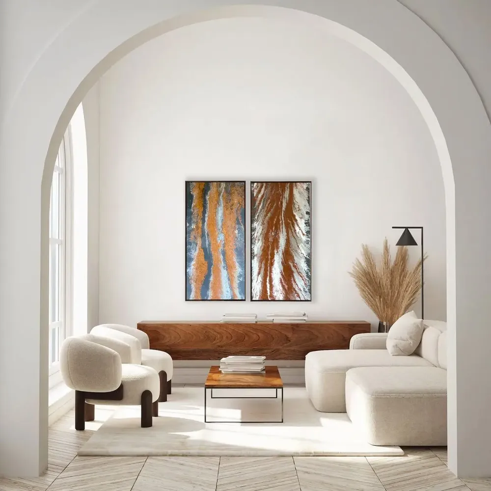 Tableaux - Sillage est un diptyque abstrait en deux parties, à l'acrylique-resin - TURIK&ART (KSENIIA TURIK)