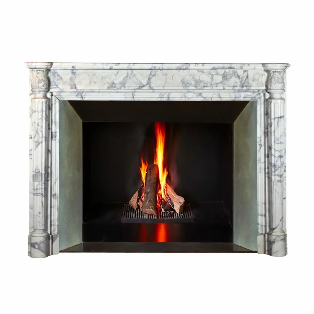 Design objects - Beautiful 18th Century Parisian Marble Fireplace - MAISON LEON VAN DEN BOGAERT ANTIQUE FIREPLACES AND RECLAIMED DECORATIVE ELEMENTS