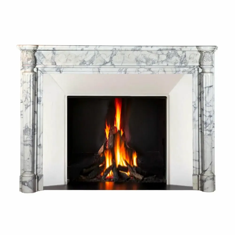 Design objects - Beautiful 18th Century Parisian Marble Fireplace - MAISON LEON VAN DEN BOGAERT ANTIQUE FIREPLACES AND RECLAIMED DECORATIVE ELEMENTS