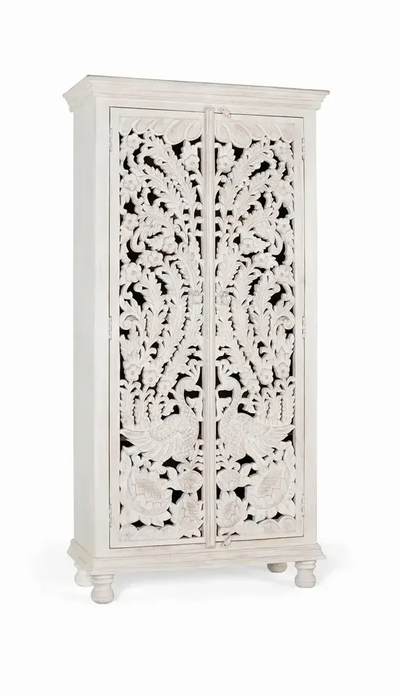 Armoires - Armoire en bois manguier blanc vieilli - GINER Y COLOMER