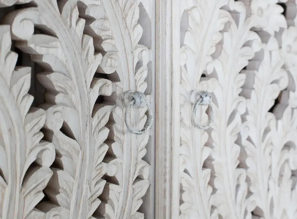 Armoires - Armoire en bois manguier blanc vieilli - GINER Y COLOMER