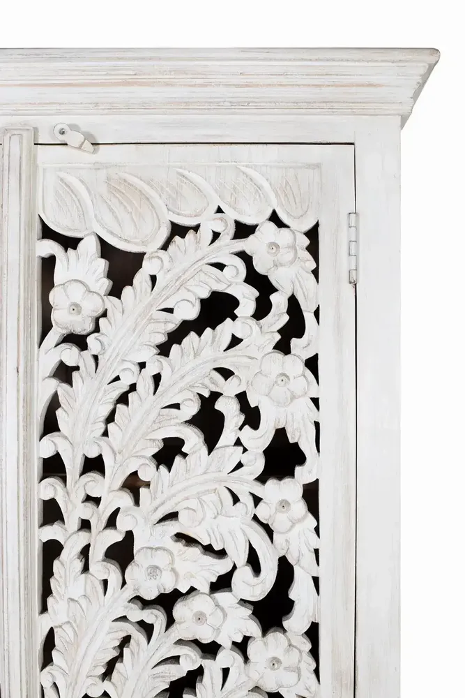 Armoires - Armoire en bois manguier blanc vieilli - GINER Y COLOMER