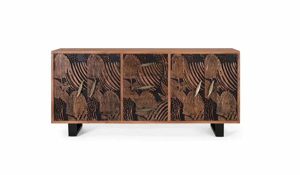 Buffets - Buffet bois d'acacia et métal - GINER Y COLOMER