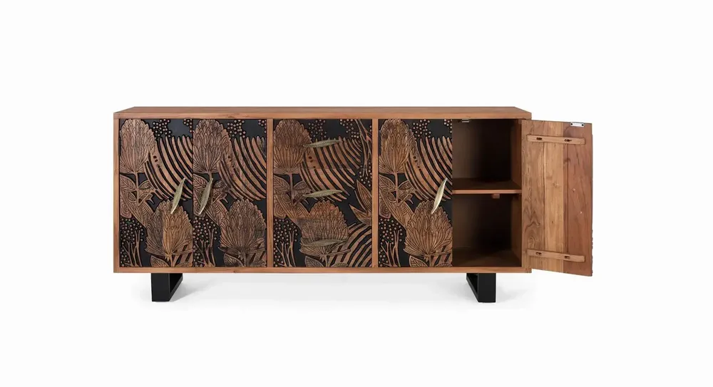 Buffets - Buffet bois d'acacia et métal - GINER Y COLOMER
