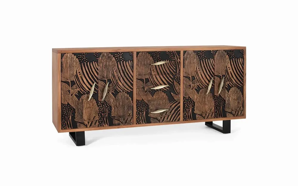 Buffets - Buffet bois d'acacia et métal - GINER Y COLOMER