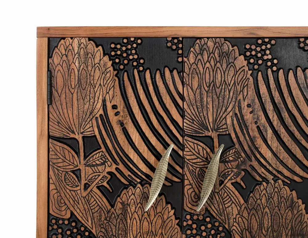 Buffets - Buffet bois d'acacia et métal - GINER Y COLOMER