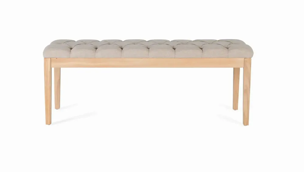 Wardrobe - Natural pine and beige fabric bench - GINER Y COLOMER