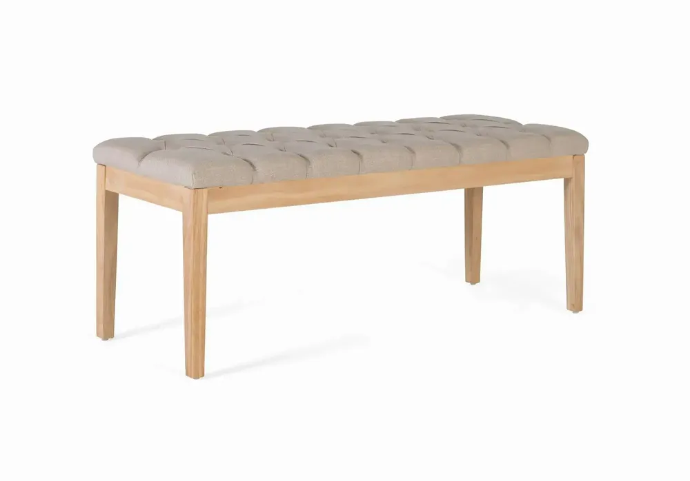 Wardrobe - Natural pine and beige fabric bench - GINER Y COLOMER
