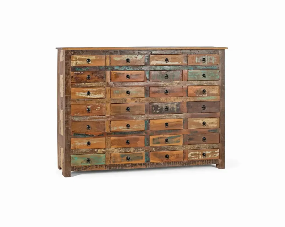 Buffets - Buffet avec 28 tiroirs en bois recyclé fabriqué à la main - GINER Y COLOMER