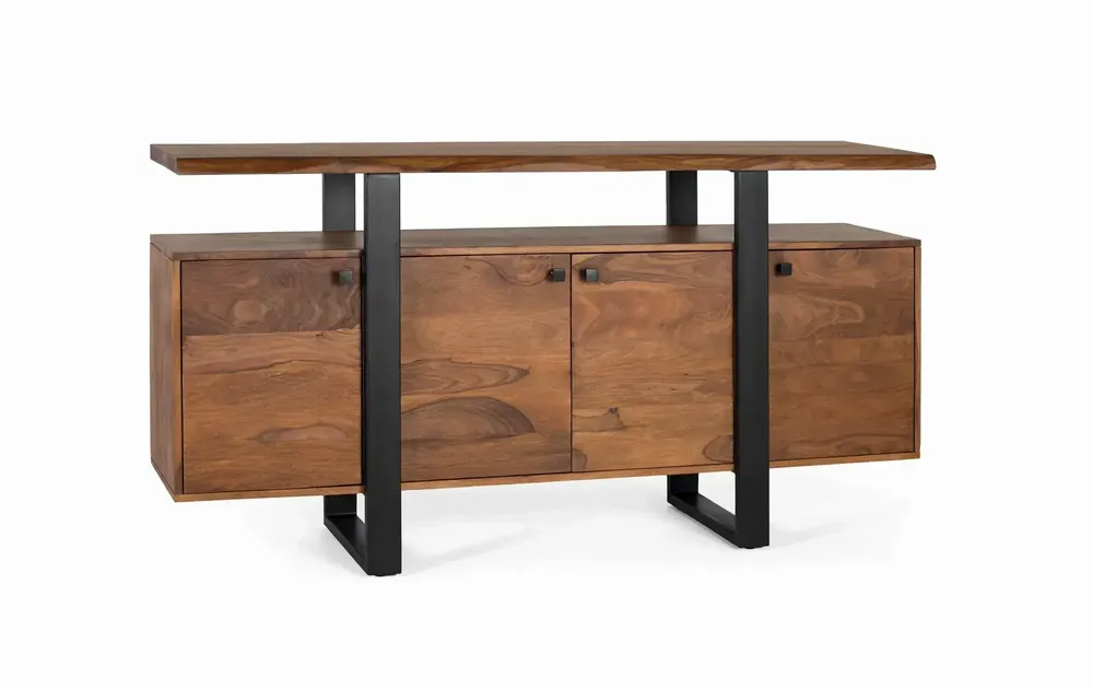 Buffets - Buffet à 4 portes en palissandre et pieds en métal - GINER Y COLOMER