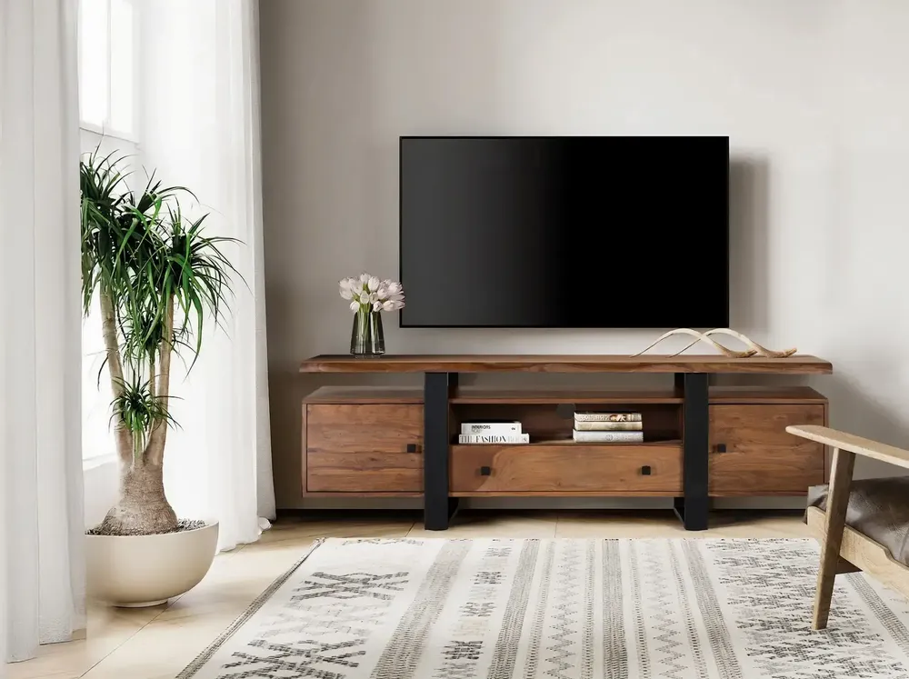 Meubles TV - Meuble TV en palissandre et pieds en métal - GINER Y COLOMER