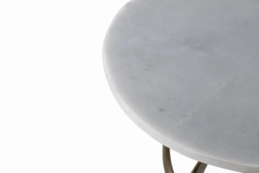 Tables basses - Table appoint moderne aluminium et marbre - GINER Y COLOMER