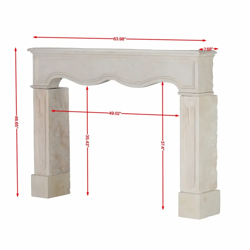 Cheminées - Cheminée Ancienne En Pierre Calcaire Off-White – Style Louis XIV - MAISON LEON VAN DEN BOGAERT ANTIQUE FIREPLACES AND RECLAIMED DECORATIVE ELEMENTS