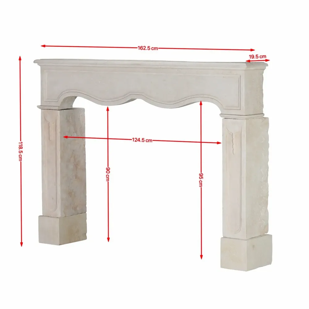 Cheminées - Cheminée Ancienne En Pierre Calcaire Off-White – Style Louis XIV - MAISON LEON VAN DEN BOGAERT ANTIQUE FIREPLACES AND RECLAIMED DECORATIVE ELEMENTS