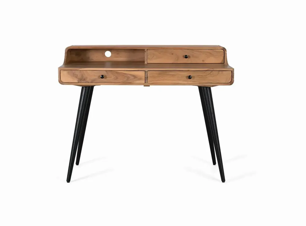 Desks - Acacia wood and metal desk - GINER Y COLOMER
